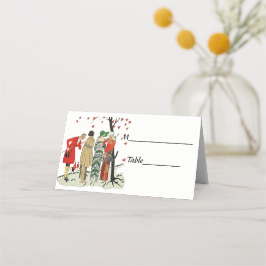 1920年代のファッションはキツネ狩り プレイスカード (裏面)