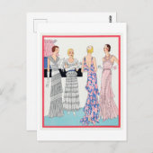 1920年代のファッションプレート夕べ ポストカード (正面/裏面)