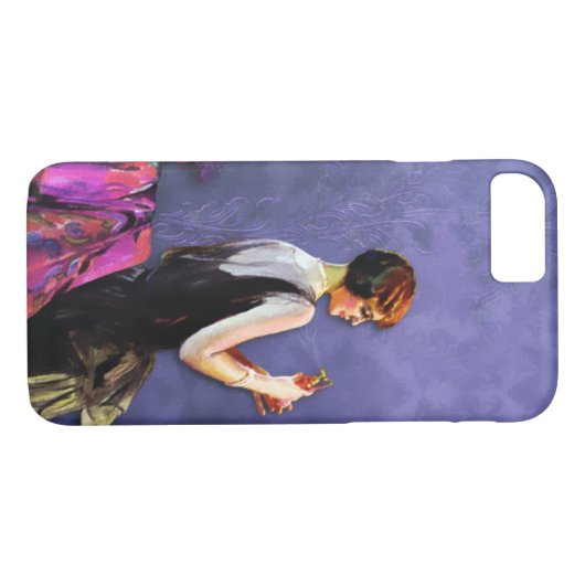 1920年代のファッション、PERIWINKLEと明るい赤紫色 Case-Mate iPhoneケース (裏面(横))