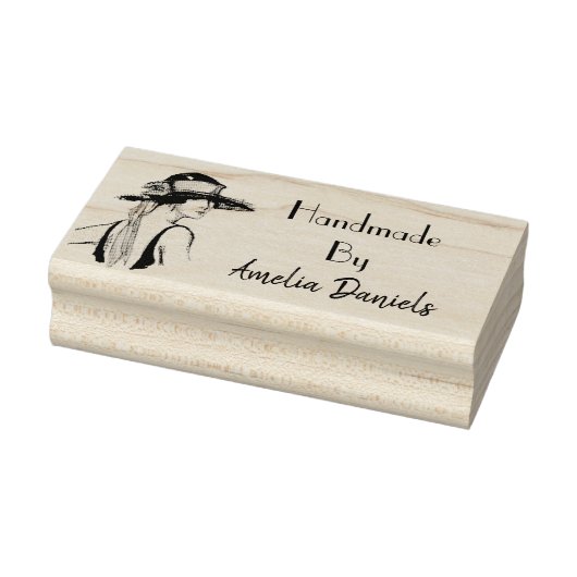 1920年代のフラッパーの女の子の手作り自墨印 ラバースタンプ (スタンプ)
