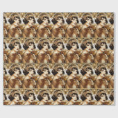 1920年代のフラッパーガール グレートギャッツビー ブラック ゴールド ブラウン ラッピングペーパー (フラット)