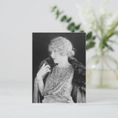1920年代のフラッパーガール ヴィンテージの白黒写真 ポストカード (スタンド正面)