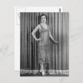 1920年代のフラッパー少女のヴィンテージ白黒の写真 ポストカード (正面/裏面)
