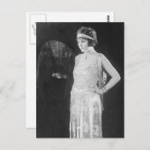 1920年代のフラッパー少女のヴィンテージ白黒の写真 ポストカード (正面/裏面)