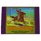 1920年代のブロンコ果物箱ラベル印刷 ラージペーパーバッグ (正面)