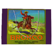 1920年代のブロンコ果物箱ラベル印刷 ラージペーパーバッグ (裏面)