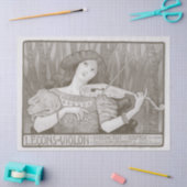 1920年代のポスタフランスのーヴァイオリン演奏のデコパージュ 薄葉紙 (クラフト)