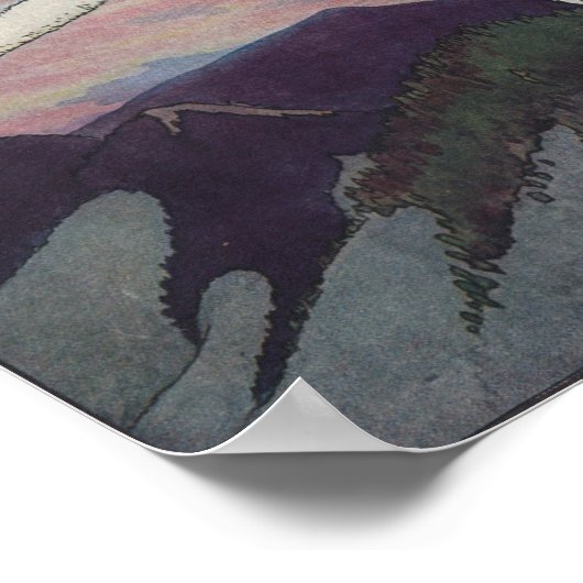 1920年代のマザーグースが巨大なガチョウに乗っている ポスター (角)