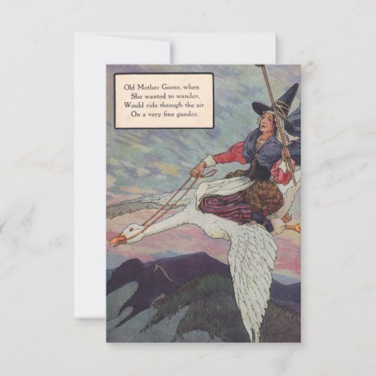 1920年代のマザーグースが巨大なガチョウに乗る (正面)