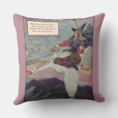 1920年代のマザーグースが巨大なガチョウに乗る クッション (裏面)