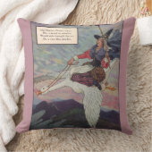 1920年代のマザーグースが巨大なガチョウに乗る クッション (ブランケット)