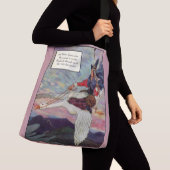 1920年代のマザーグースが巨大なガチョウに乗る クロスボディバッグ (クローズアップ)