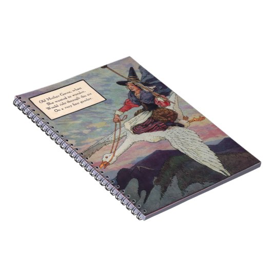 1920年代のマザーグースが巨大なガチョウに乗る ノートブック (右側)