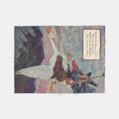 1920年代のマザーグースが巨大なガチョウに乗る フリースブランケット (正面(横))