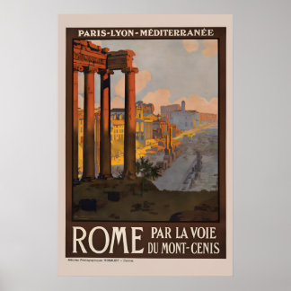 1920年代のローマン・フォーラムの朝 ヴィンテージスタイル イタリア ポスター