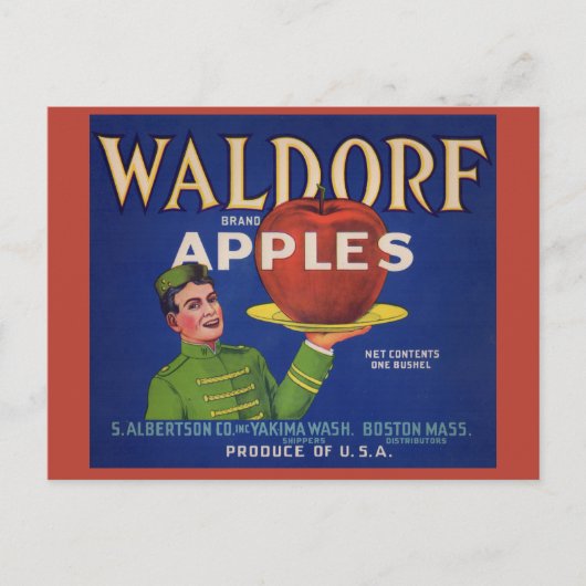 1920年代のワルドルフのリンゴ箱ラベル ポストカード (正面)