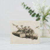 1920年代のヴィンテージおもしろい兵 ポストカード (スタンド正面)