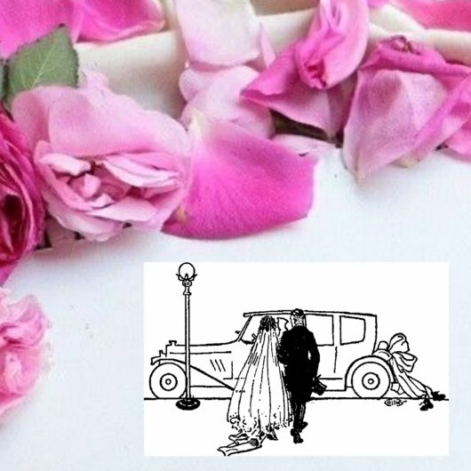 1920年代のヴィンテージの花嫁と新郎 セルフインキングスタンプ