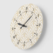 1920年代のヴィンテージアールデコホワイトファンパターン ラージ壁時計 (傾斜)