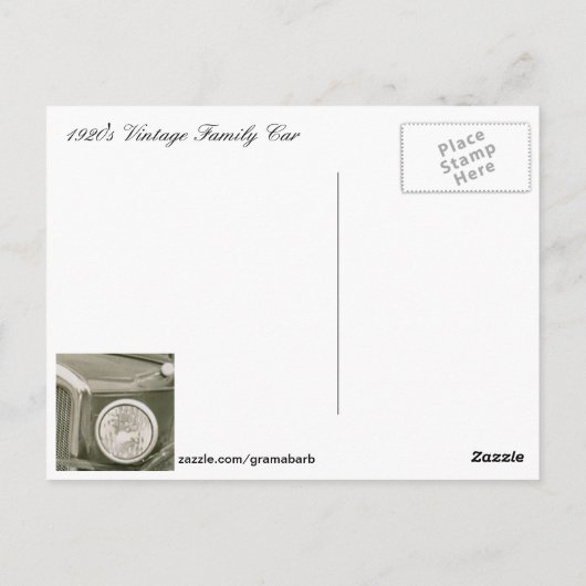 1920年代のヴィンテージカーのポストカード ポストカード (裏面)