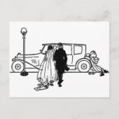 1920年代のヴィンテージブライドとグルーム ポストカード (正面)