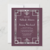 1920年代の予算ヴィンテージデコ・ブルゴーニュ結婚・シルバー (正面)