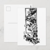 1920年代の人々カーショーアートイラストレーション ポストカード (正面/裏面)