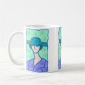 1920年代の天秤座の女性(紫) コーヒーマグカップ (左)