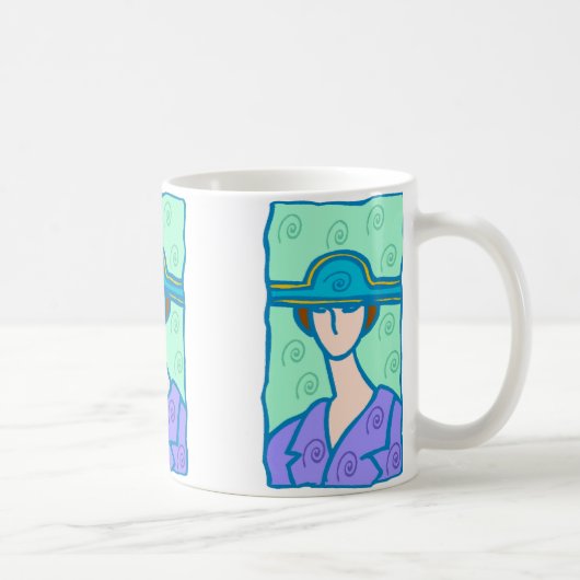 1920年代の天秤座の女性(紫) コーヒーマグカップ (右)