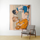 1920年代の女の子と男の遊子の大理石 タペストリー (インサイチュ)