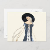 1920年代の女性のファッションドレスと帽子 ポストカード (正面/裏面)