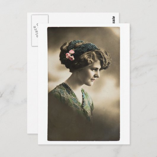 1920年代の女性のヴィンテージ写真 ポストカード (正面/裏面)