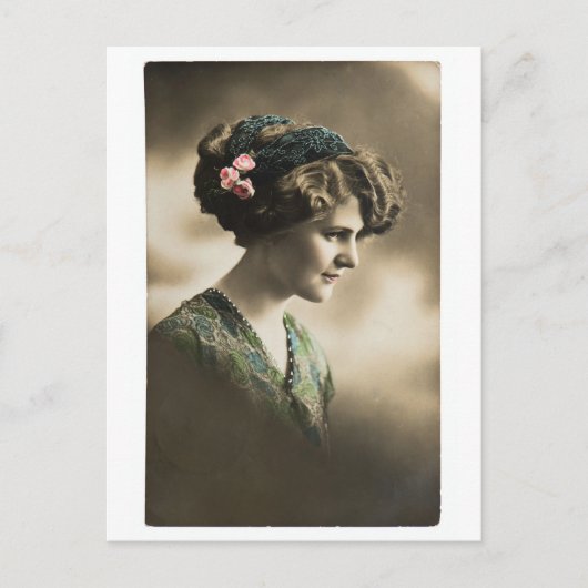 1920年代の女性のヴィンテージ写真 ポストカード (正面)
