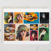 1920年代の女性の肖像 繊細なカット (正面/裏面)