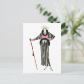 1920年代の女性ファッションイラストレーション ポストカード (スタンド正面)