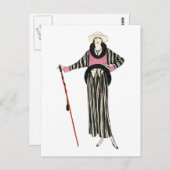1920年代の女性ファッションイラストレーション ポストカード (正面/裏面)