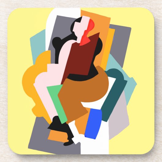 1920年代の姿抽象芸術女性ヴィンテージアート コースター (正面)