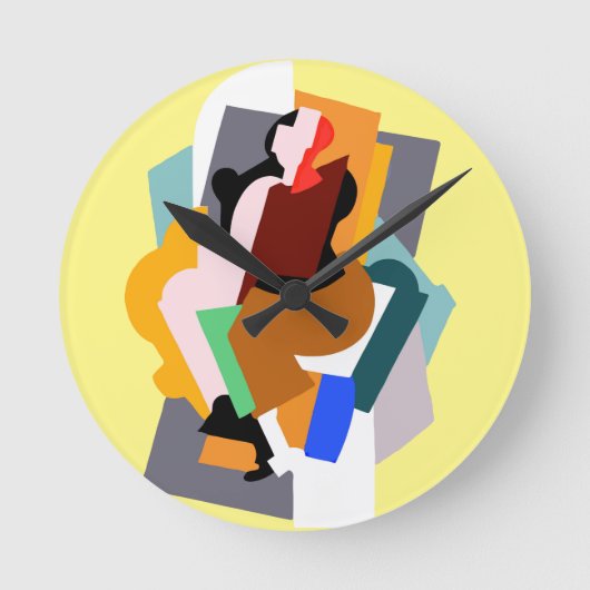 1920年代の姿抽象芸術女性ヴィンテージアート ラウンド壁時計 (正面)