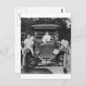 1920年代の子供たちと自動車 ポストカード (正面/裏面)
