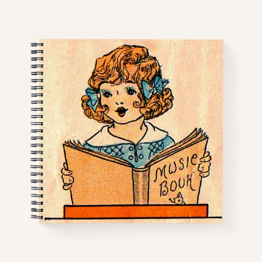 1920年代の小さな女の子とミュージックブック ノートブック (正面)