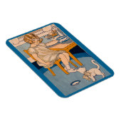 1920年代の小さな女の子と彼女の幼い白猫 マグネット (右側)