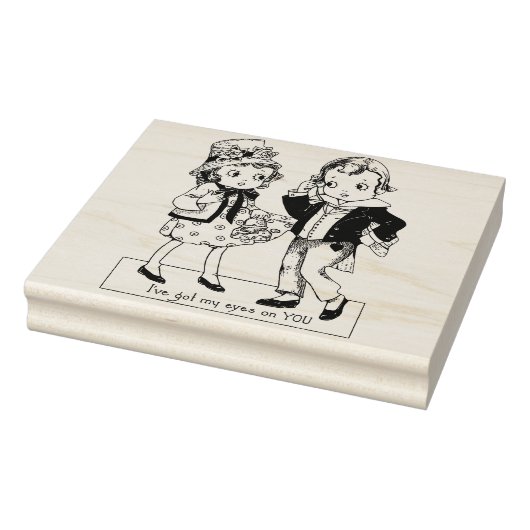 1920年代の少年と少女 ヴィンテージ バレンタイン アート ラバースタンプ (スタンプ)