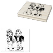 1920年代の少年と少女 ヴィンテージ バレンタイン アート ラバースタンプ (押印)