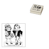 1920年代の少年と少女 ヴィンテージ バレンタイン アート ラバースタンプ (押印)