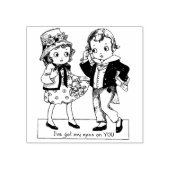 1920年代の少年と少女 ヴィンテージ バレンタイン アート ラバースタンプ (インプリント)