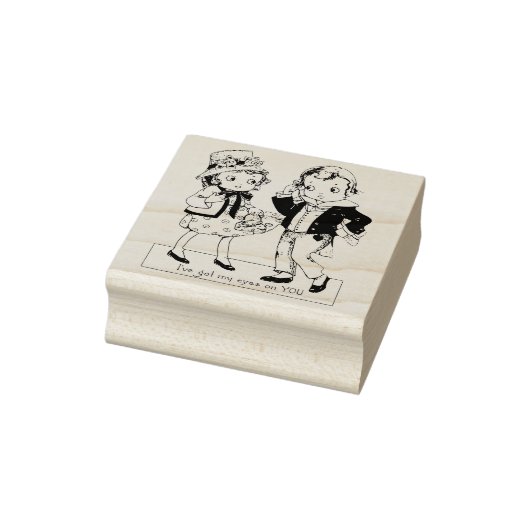 1920年代の少年と少女 ヴィンテージ バレンタイン アート ラバースタンプ (スタンプ)