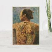 1920年代の日本の男の入れ墨をした緑のカード カード (正面)