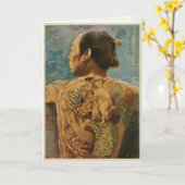 1920年代の日本の男の入れ墨をした緑のカード カード (黄色い花)