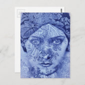 1920年代の映画スター、グロリア・スワンソンがブルーで ポストカード (正面/裏面)