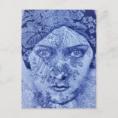 1920年代の映画スター、グロリア・スワンソンがブルーで ポストカード (正面)